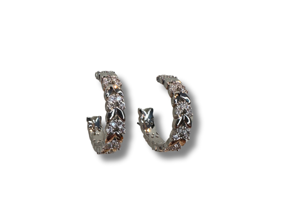 Leaf crystal hoops