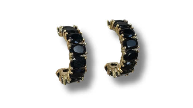 Black crystal hoops