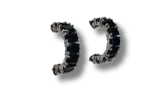 Black crystal hoops
