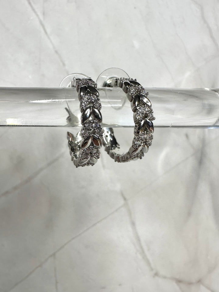 Leaf crystal hoops