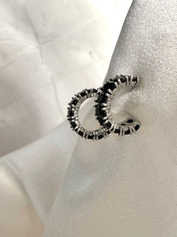 Black crystal hoops