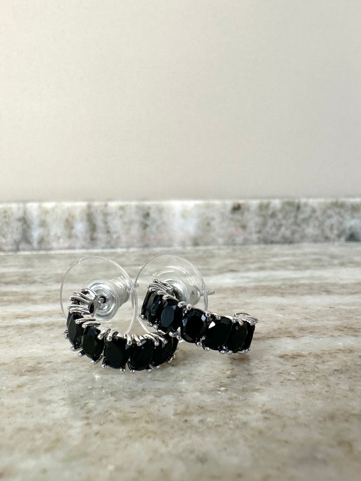 Black crystal hoops