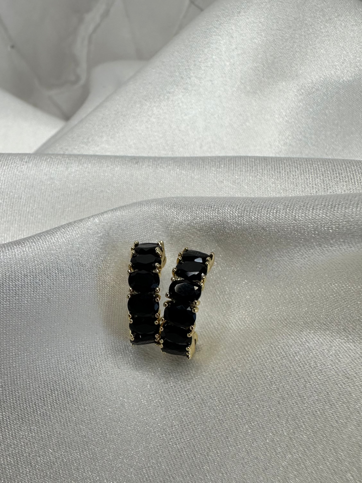 Black crystal hoops