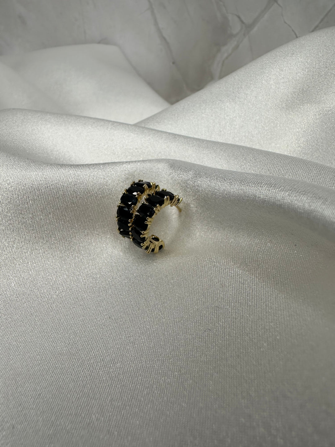 Black crystal hoops