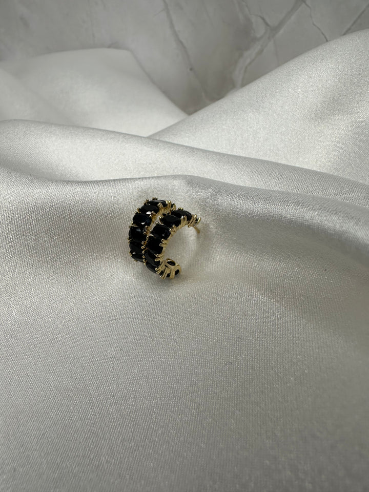 Black crystal hoops